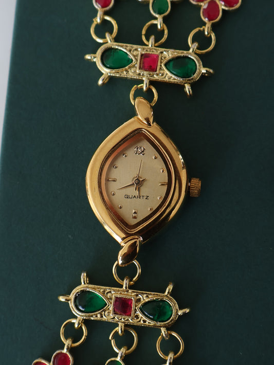 Agnes Kundan Wrist Watch