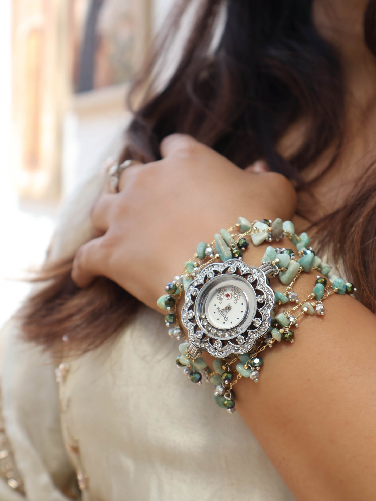 Infinity Turquoise Floral Wrist Watch