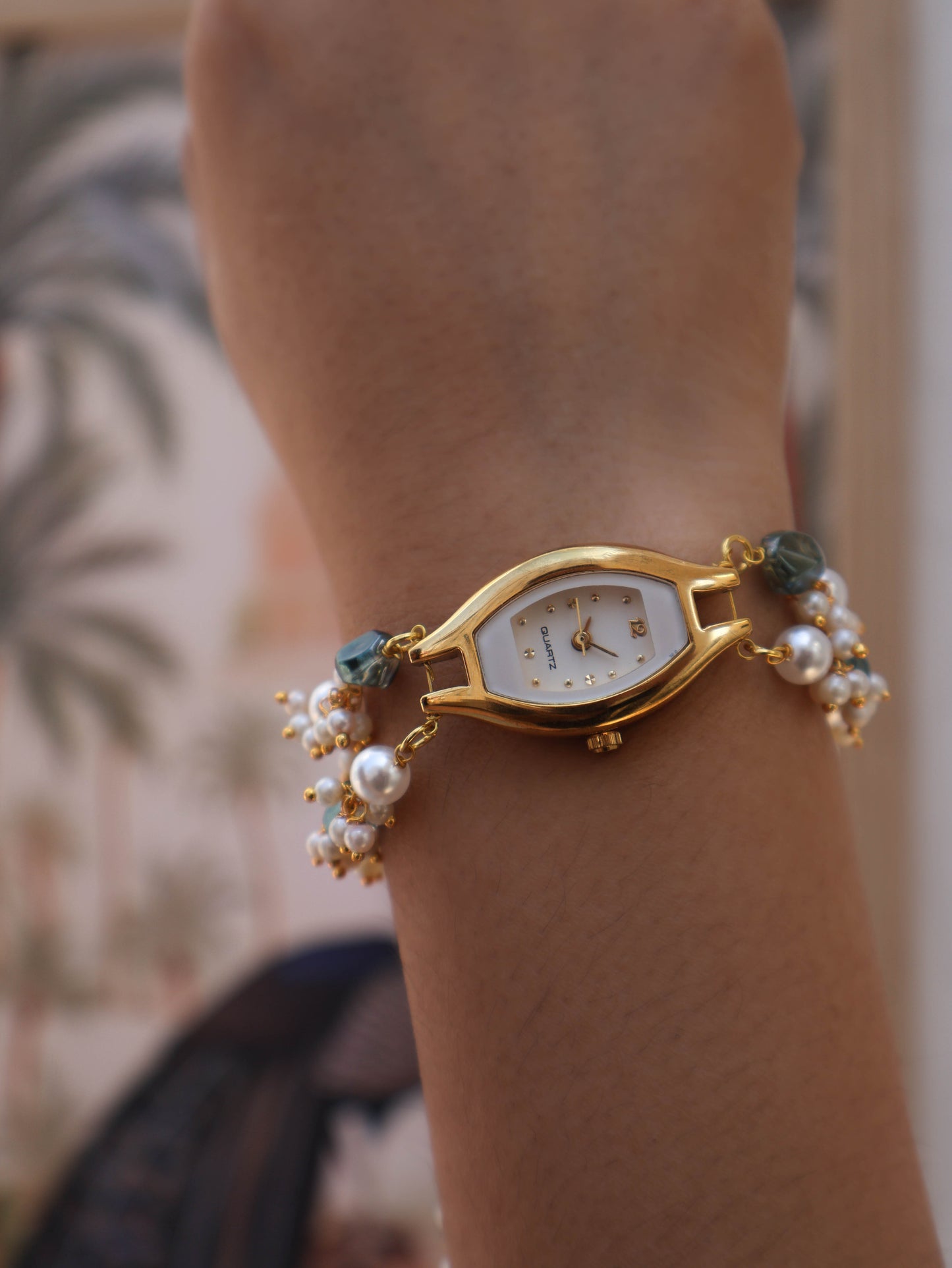 Plush Green Wrist Watch with Detachable Hangings