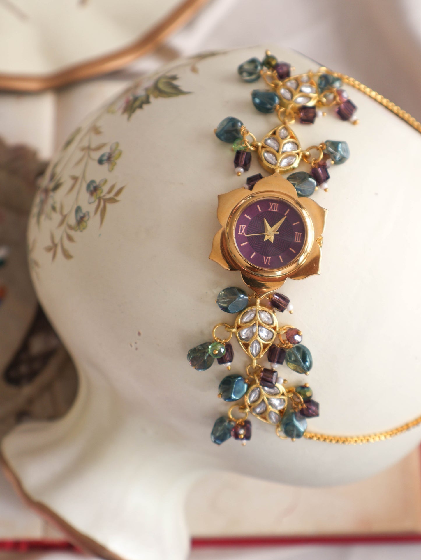 Jane Multicolored Kundan Wrist Watch