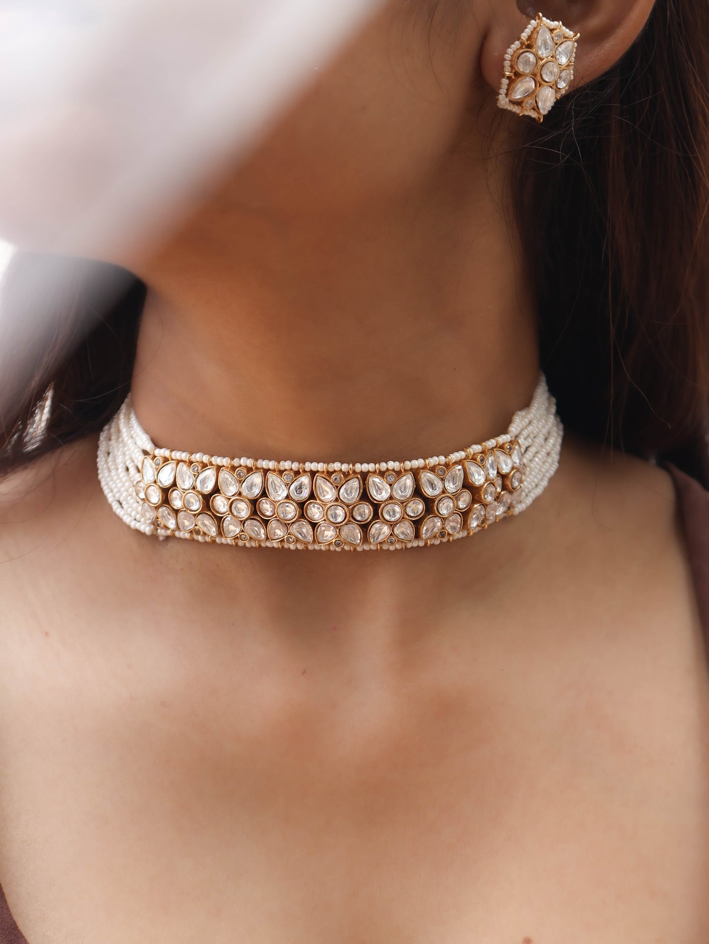 Qelsa Polki Choker Necklace Set