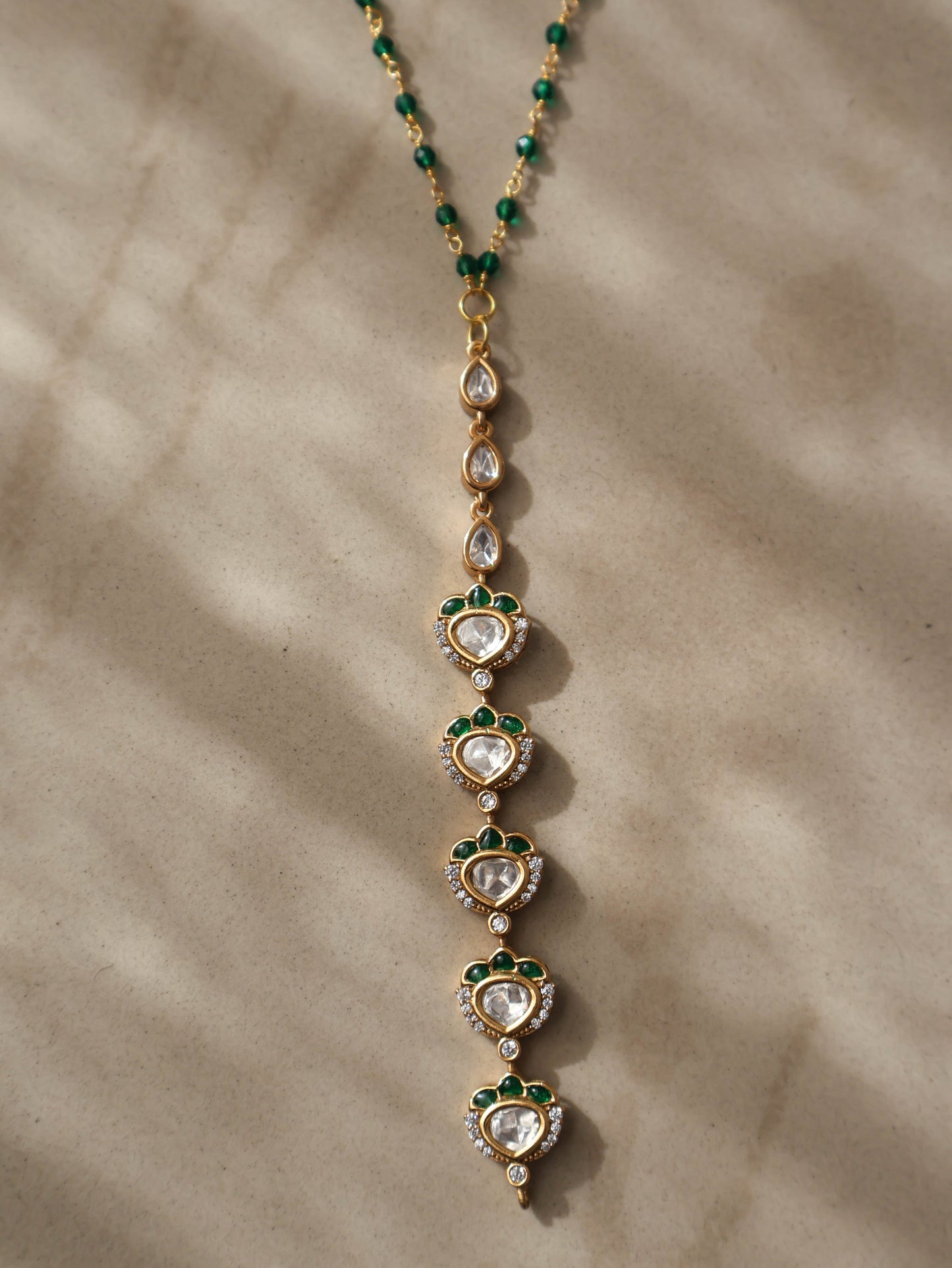 Seline Green Polki Pendant Necklace