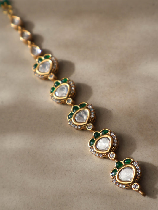 Seline Green Polki Pendant Necklace