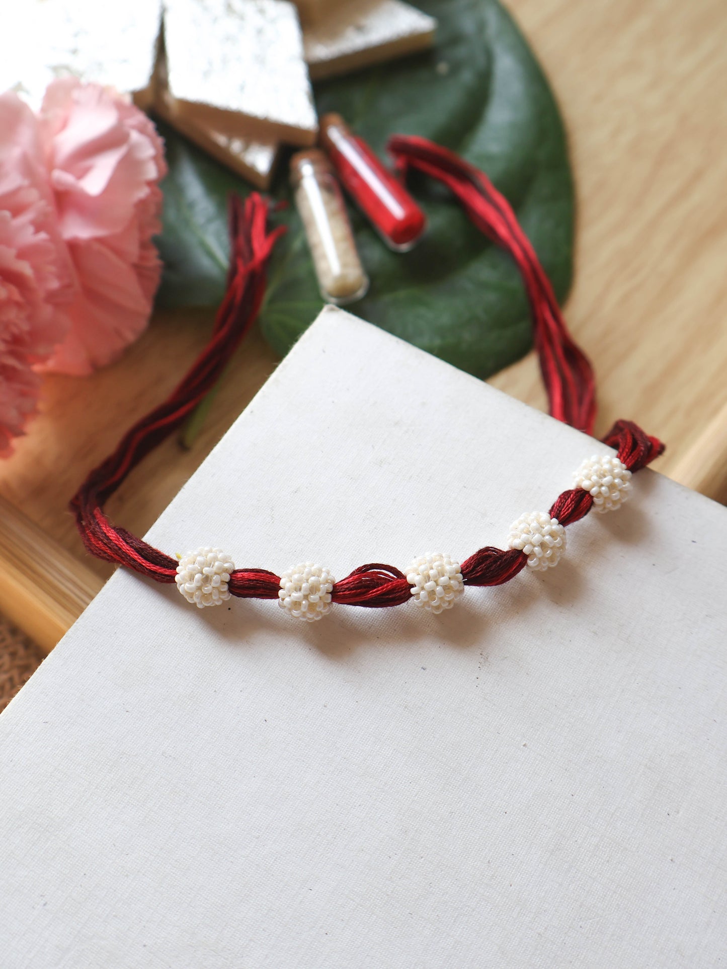 Red-Maroon Dana Rakhi