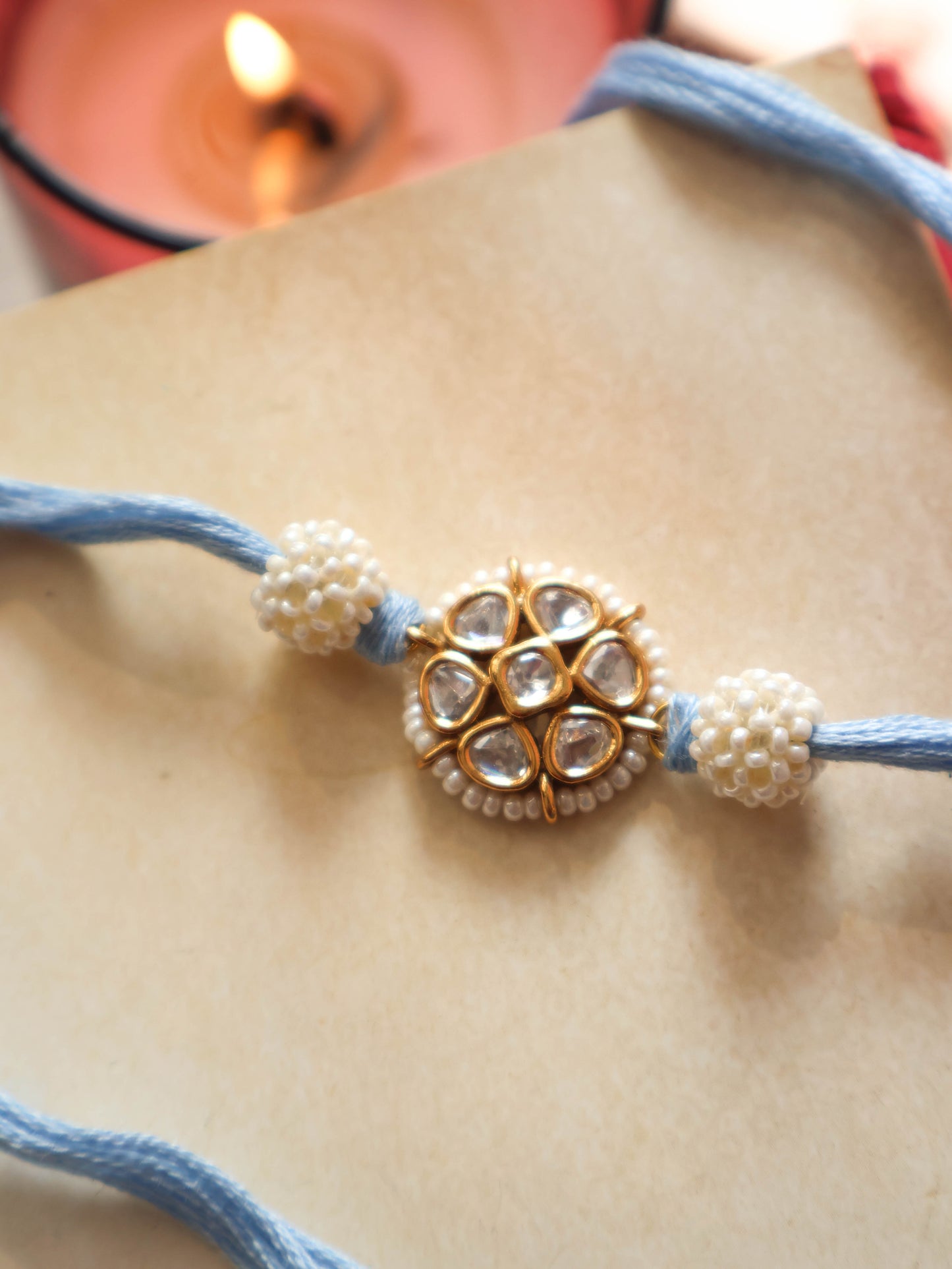 Jigar Polki Blue Rakhi