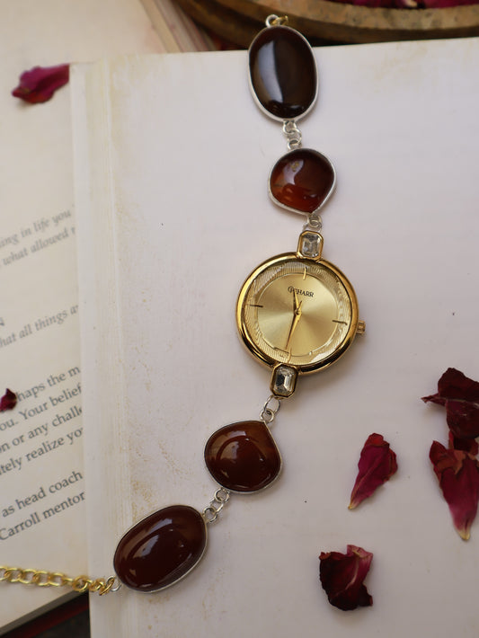 Antique Dial Red Ombre Wrist Watch