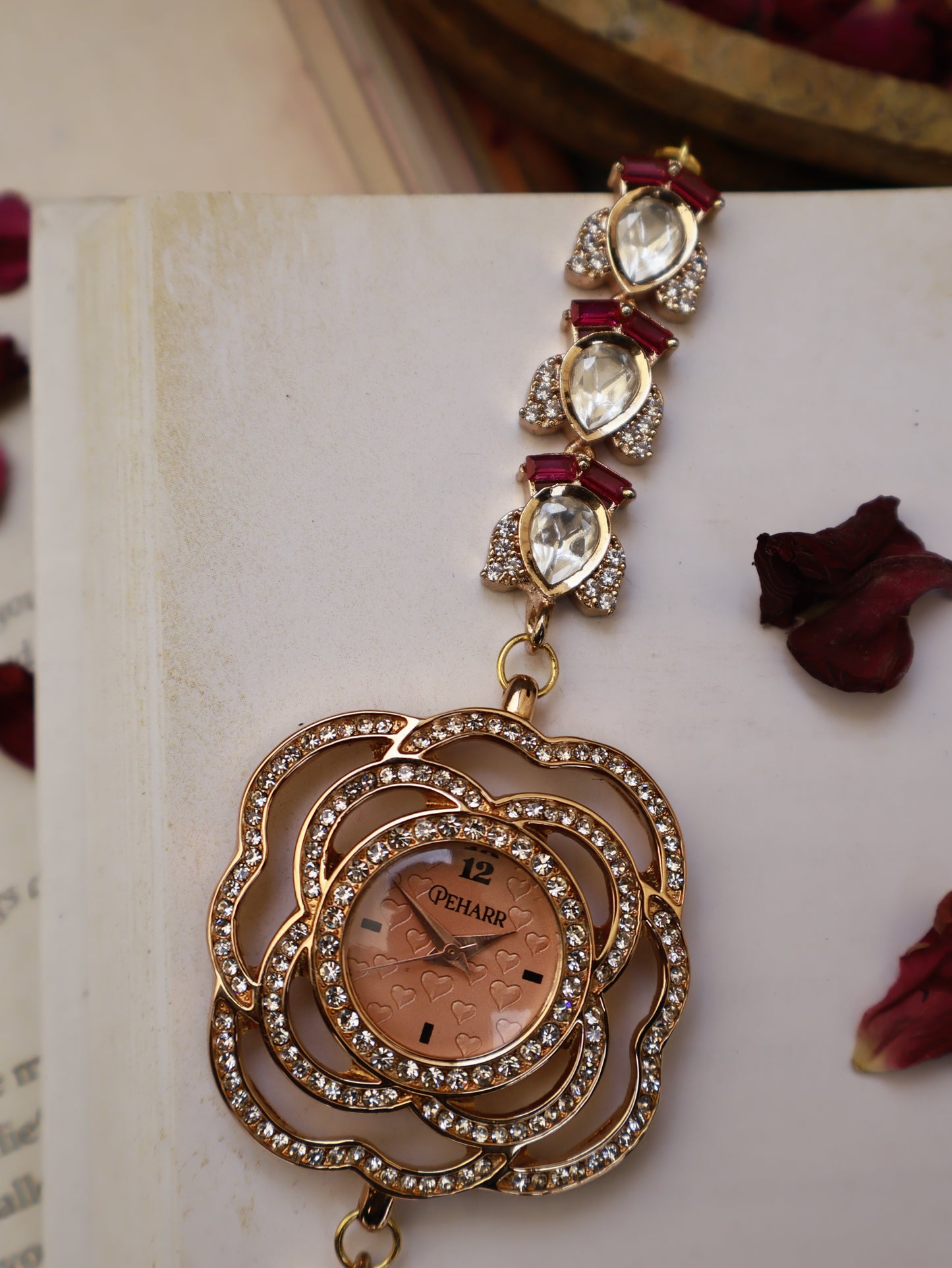 Polkis Petals Rose Gold Finish Wrist Watch