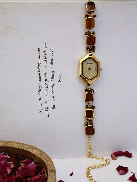 Honeycomb Rust Wrist Watch