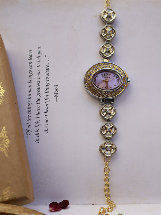 Rose Dial Polkis Flower Wrist Watch