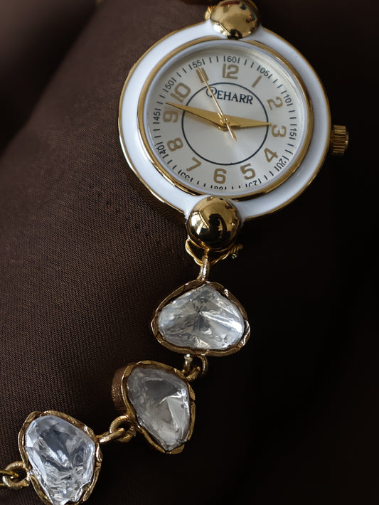 Snowflake Moissanite Polki Wrist Watch