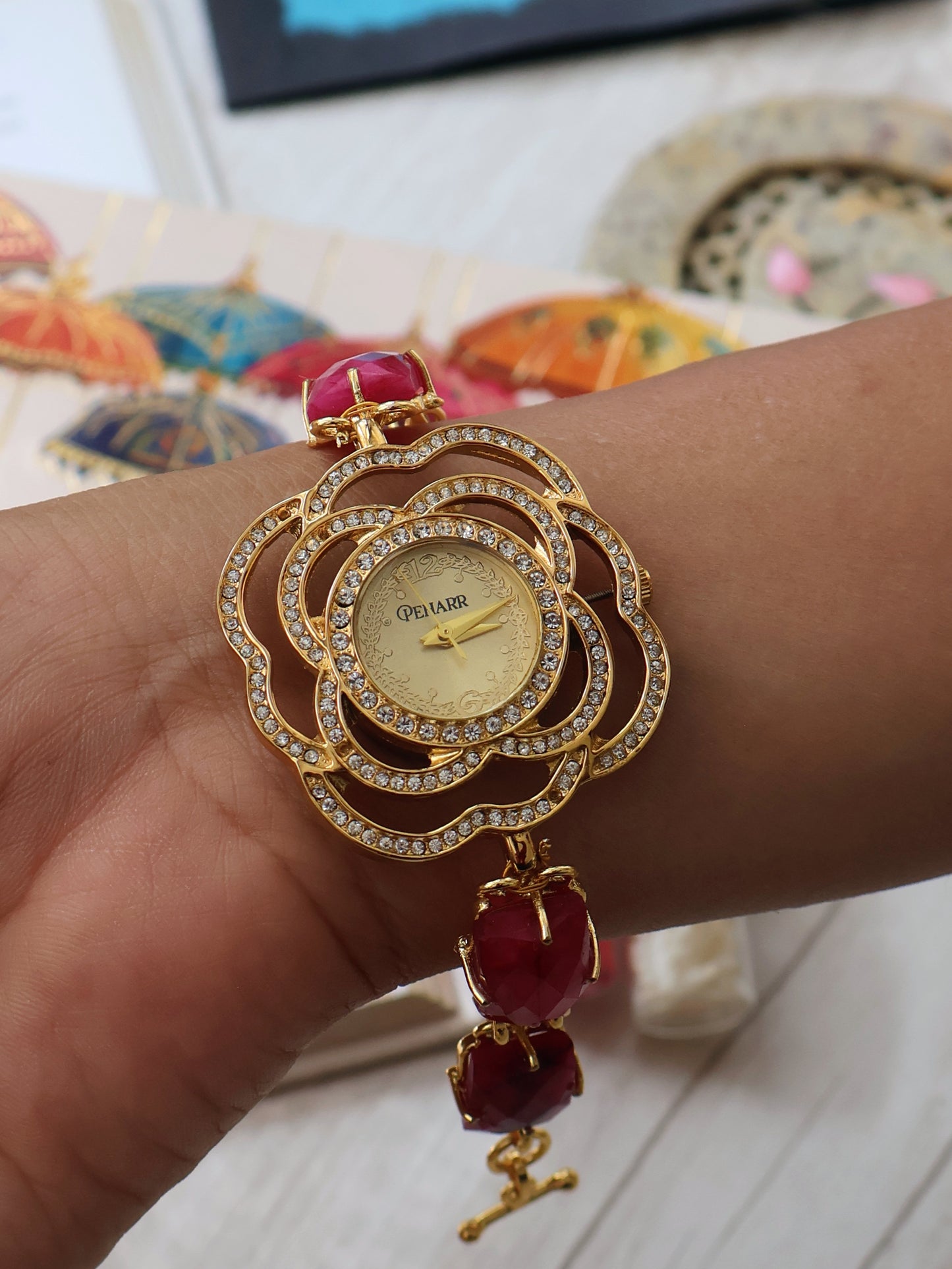 Fuschia Bloom Wrist Watch