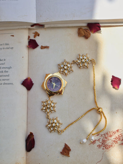 Elle Floral Polki Wrist Watch