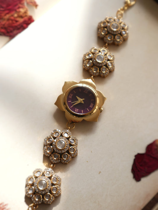 Diaz Floral Polki Wrist Watch