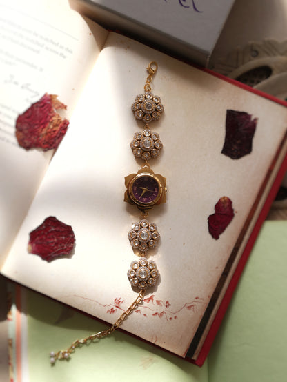 Diaz Floral Polki Wrist Watch