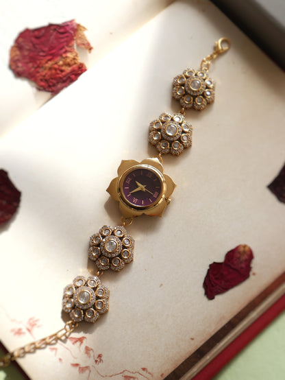 Diaz Floral Polki Wrist Watch