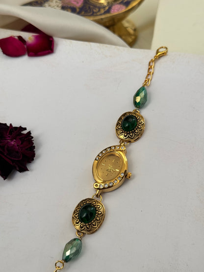 Vintage Green Wrist Watch