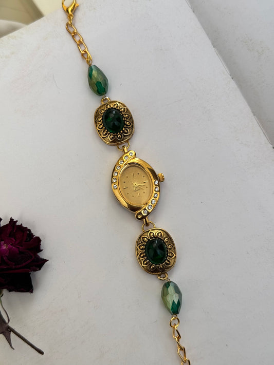 Vintage Green Wrist Watch