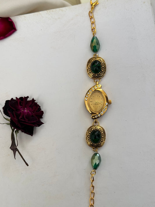 Vintage Green Wrist Watch