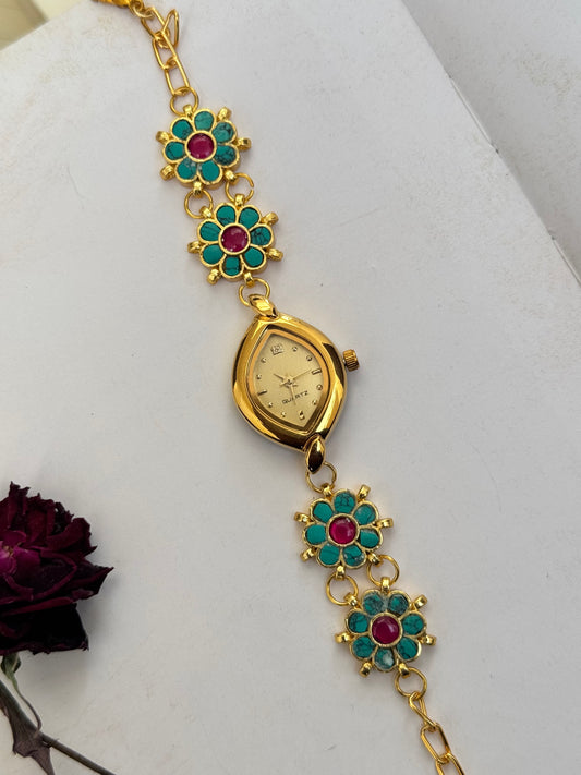 Phiroza Floral Wrist Watch