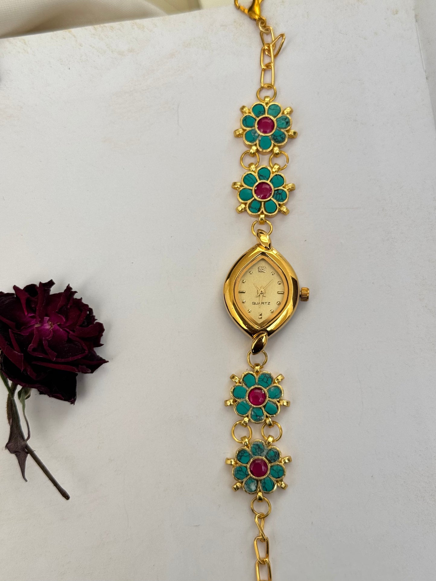 Phiroza Floral Wrist Watch
