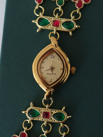 Agnes Kundan Wrist Watch