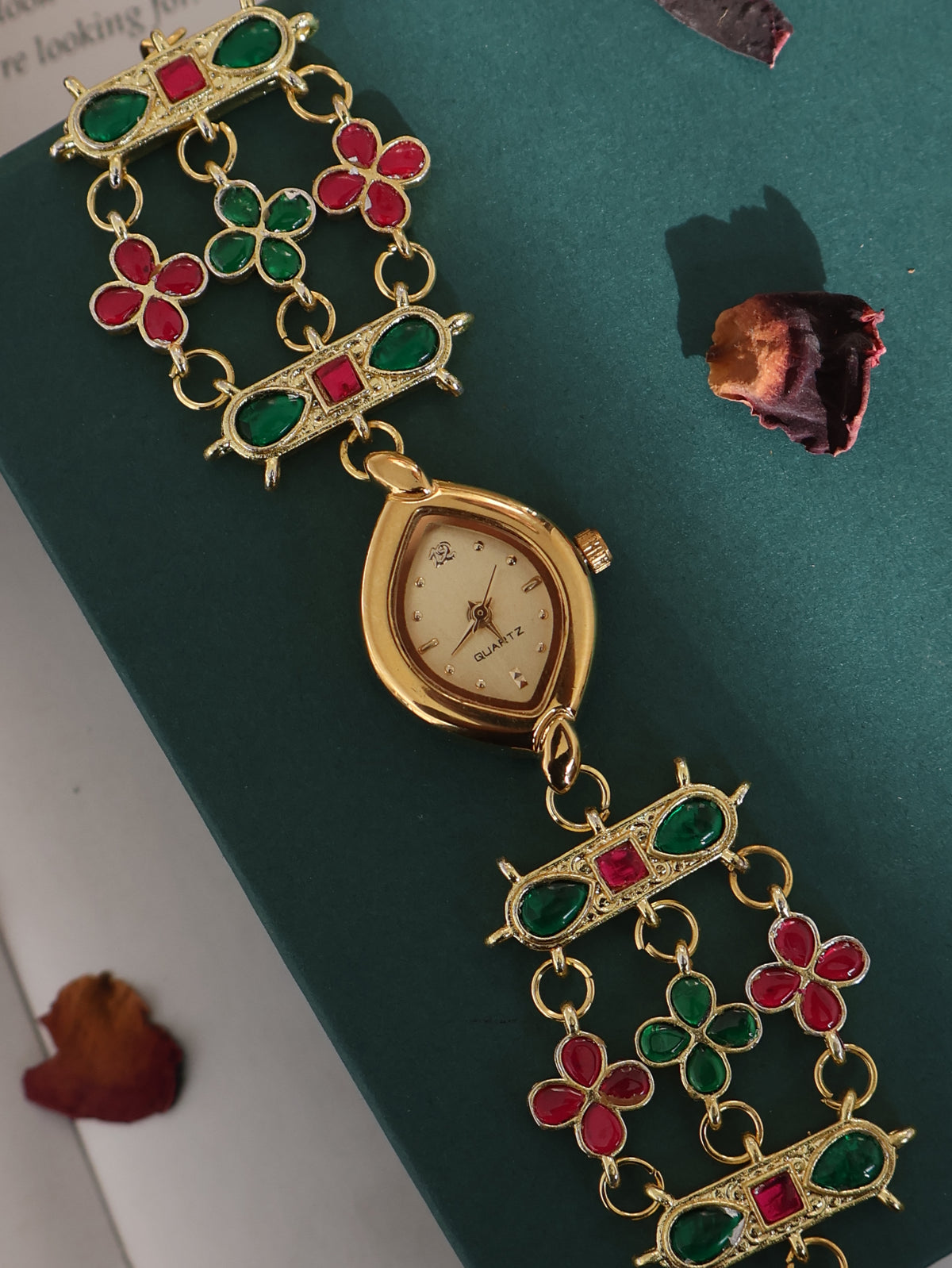 Agnes Kundan Wrist Watch