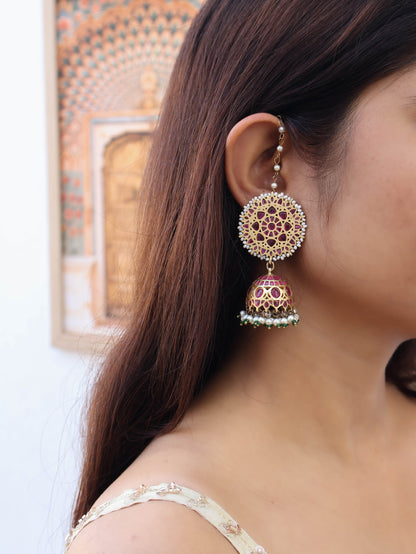 Ezra Kundan Jhumka Earrings