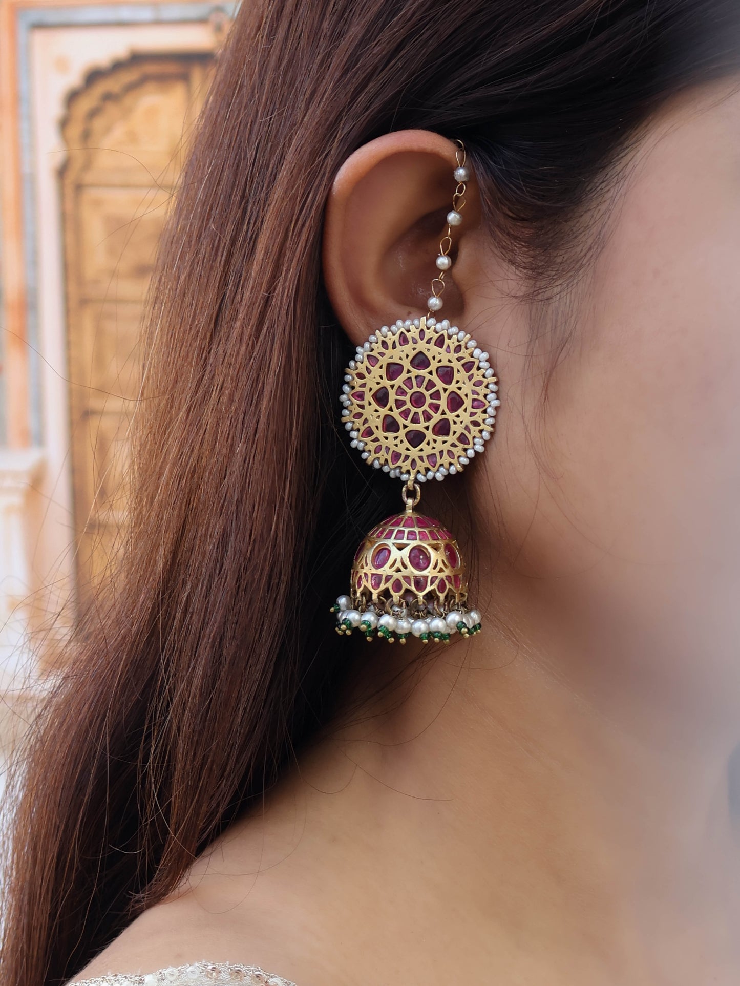 Ezra Kundan Jhumka Earrings