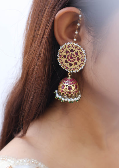 Ezra Kundan Jhumka Earrings