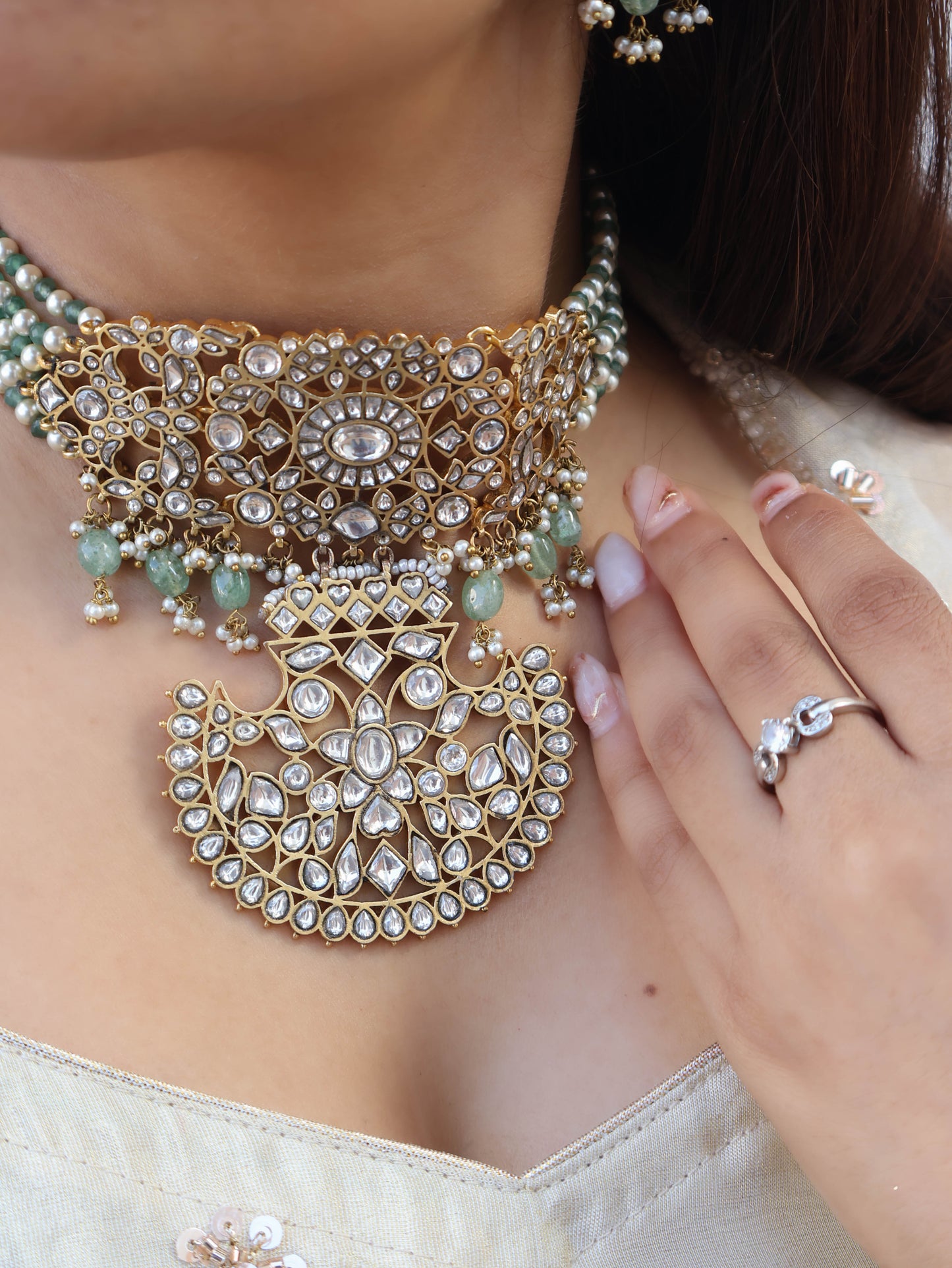 Kailash Mint Green Necklace Set