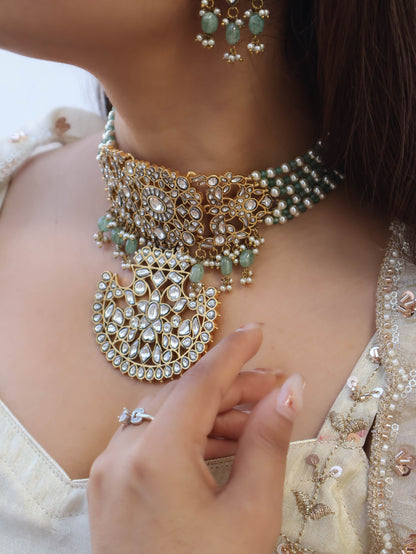 Kailash Mint Green Necklace Set