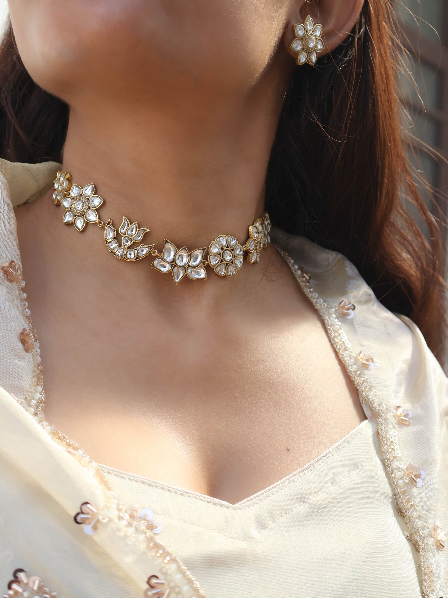 Kesar Kundan Necklace Set