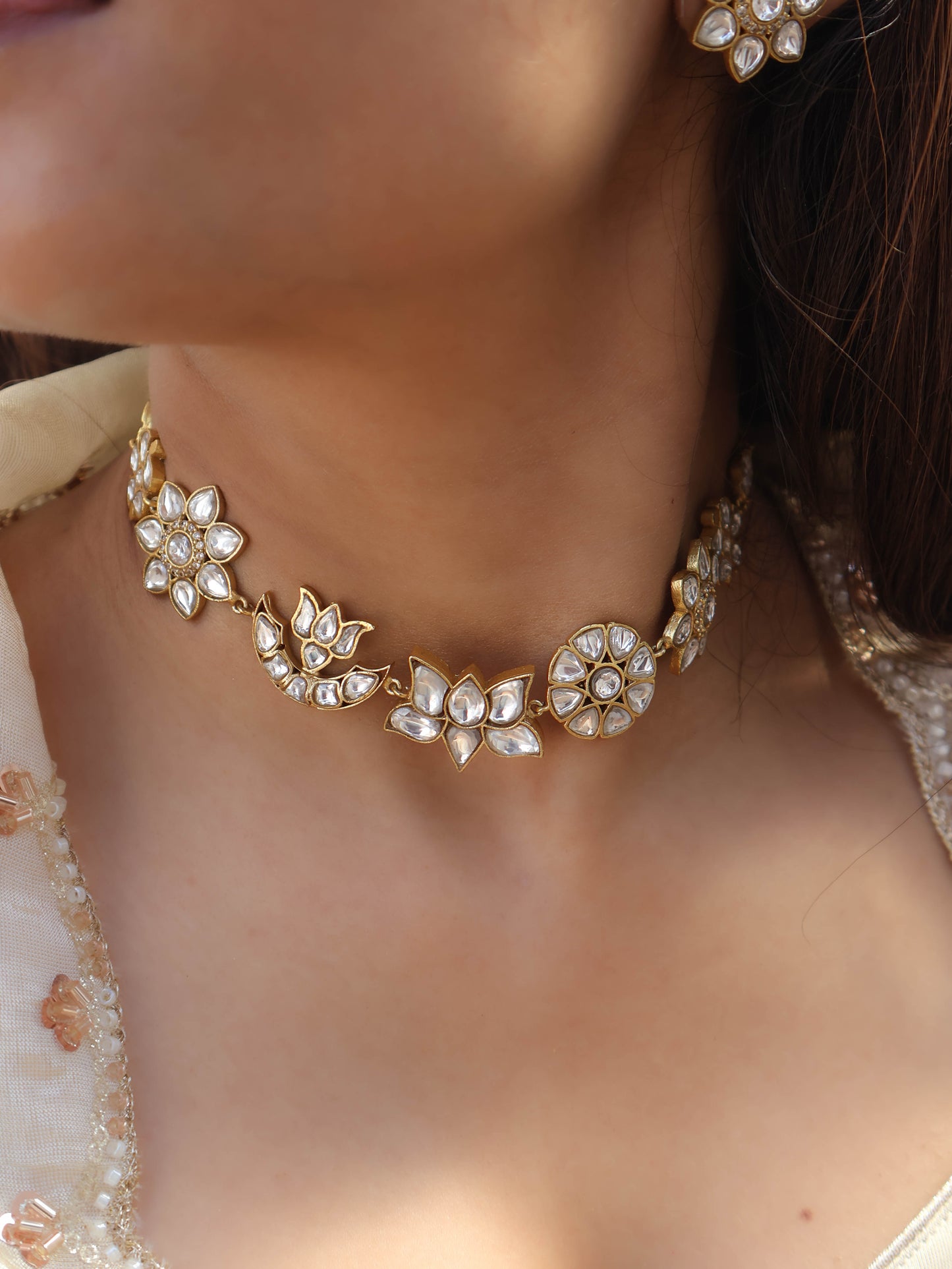 Kesar Kundan Necklace Set
