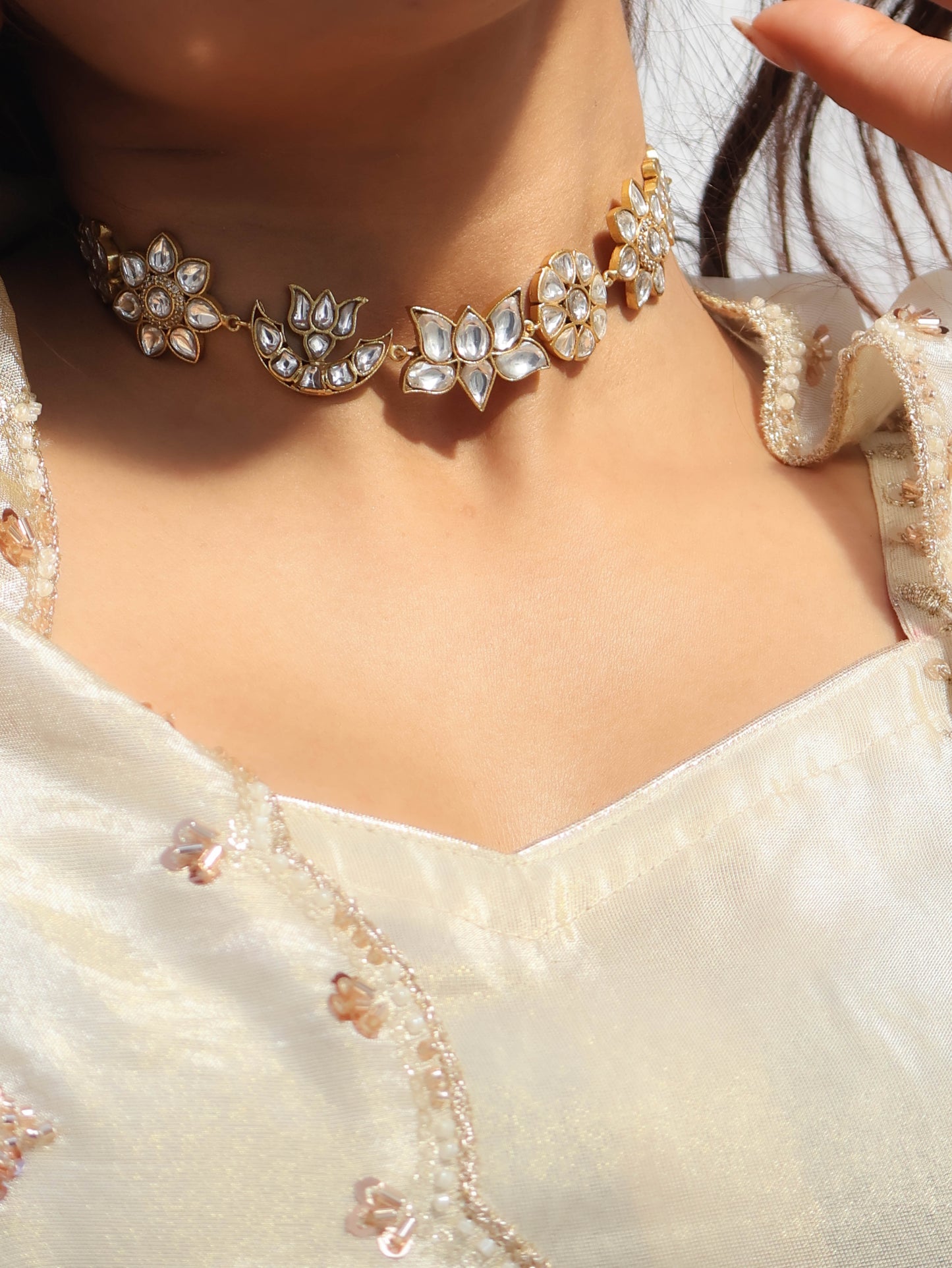 Kesar Kundan Necklace Set