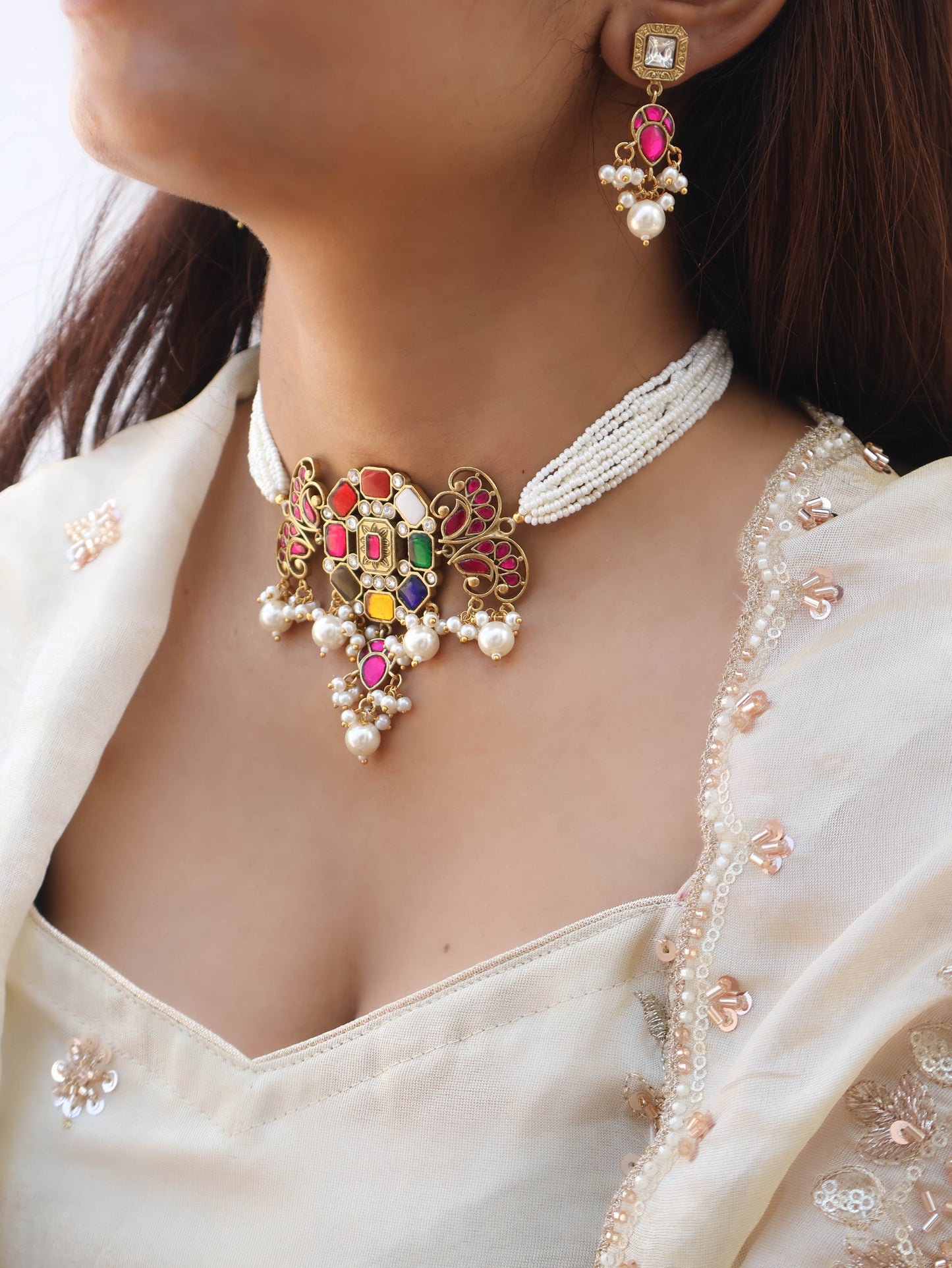 Madhur Navrattan Necklace Set