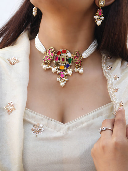 Madhur Navrattan Necklace Set