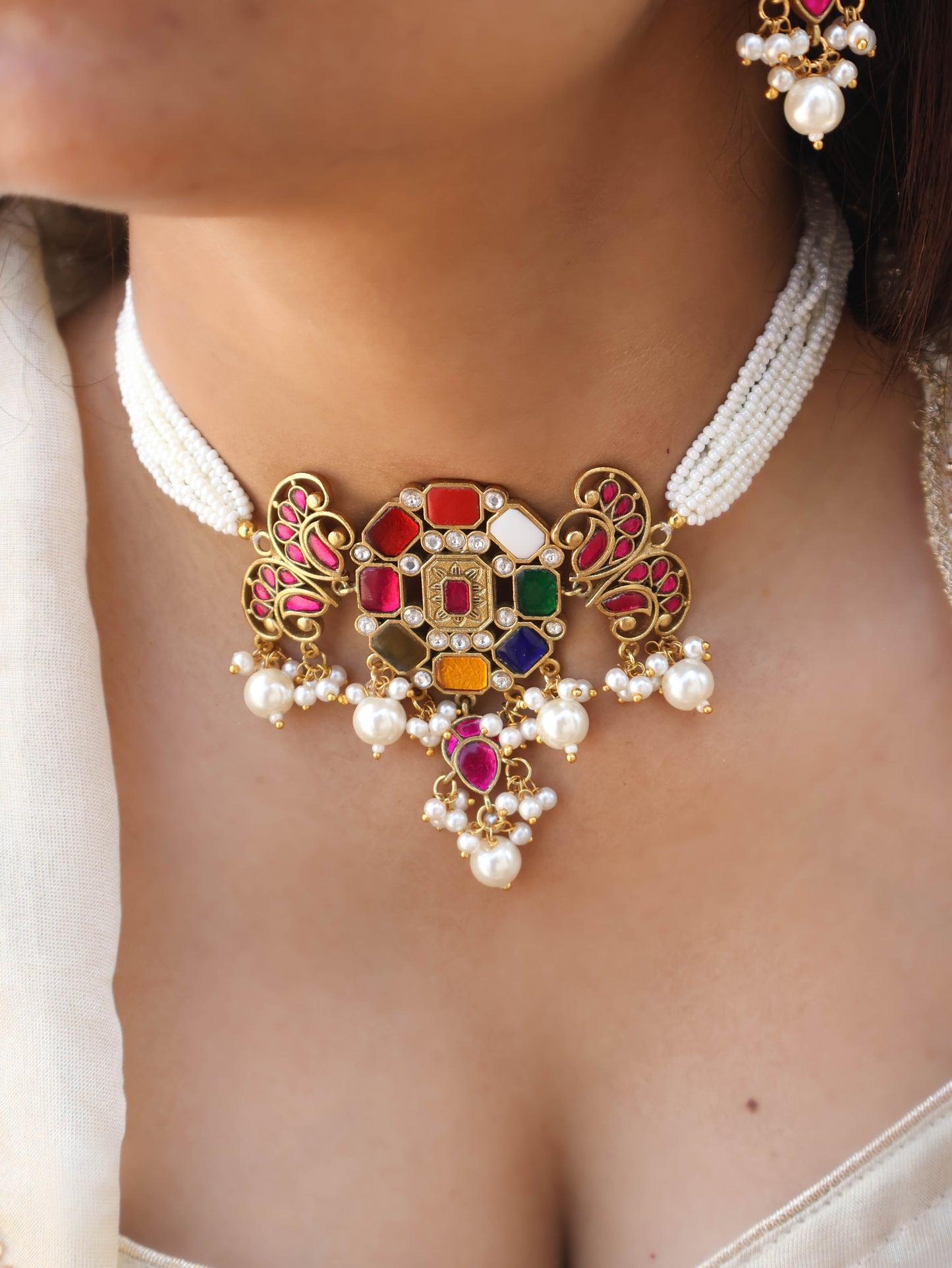 Madhur Navrattan Necklace Set