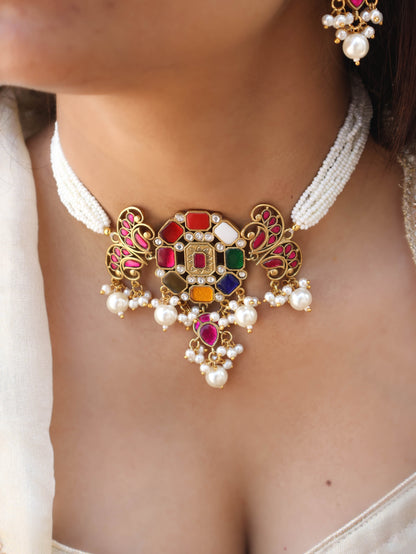 Madhur Navrattan Necklace Set