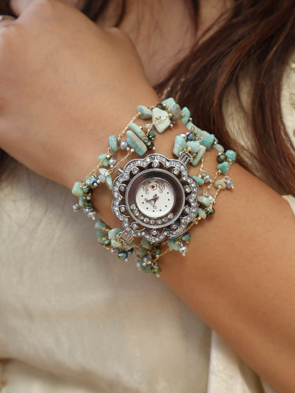 Infinity Turquoise Floral Wrist Watch