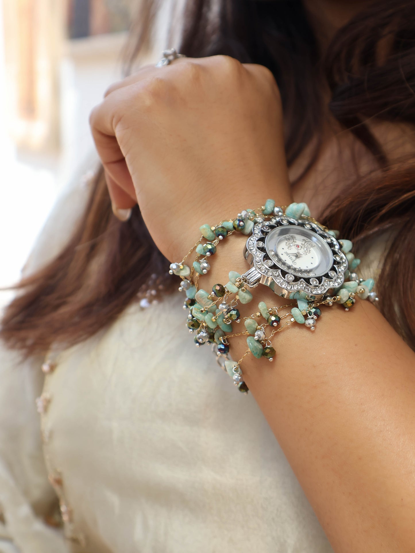 Infinity Turquoise Floral Wrist Watch