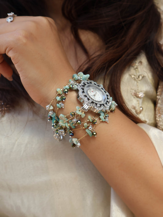 Infinity Turquoise Floral Wrist Watch