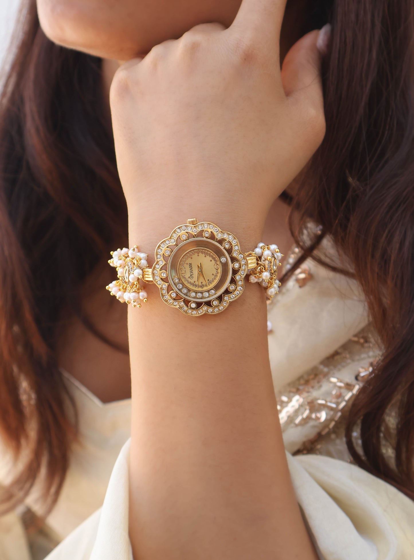 Polki Pearls Wrist Watch