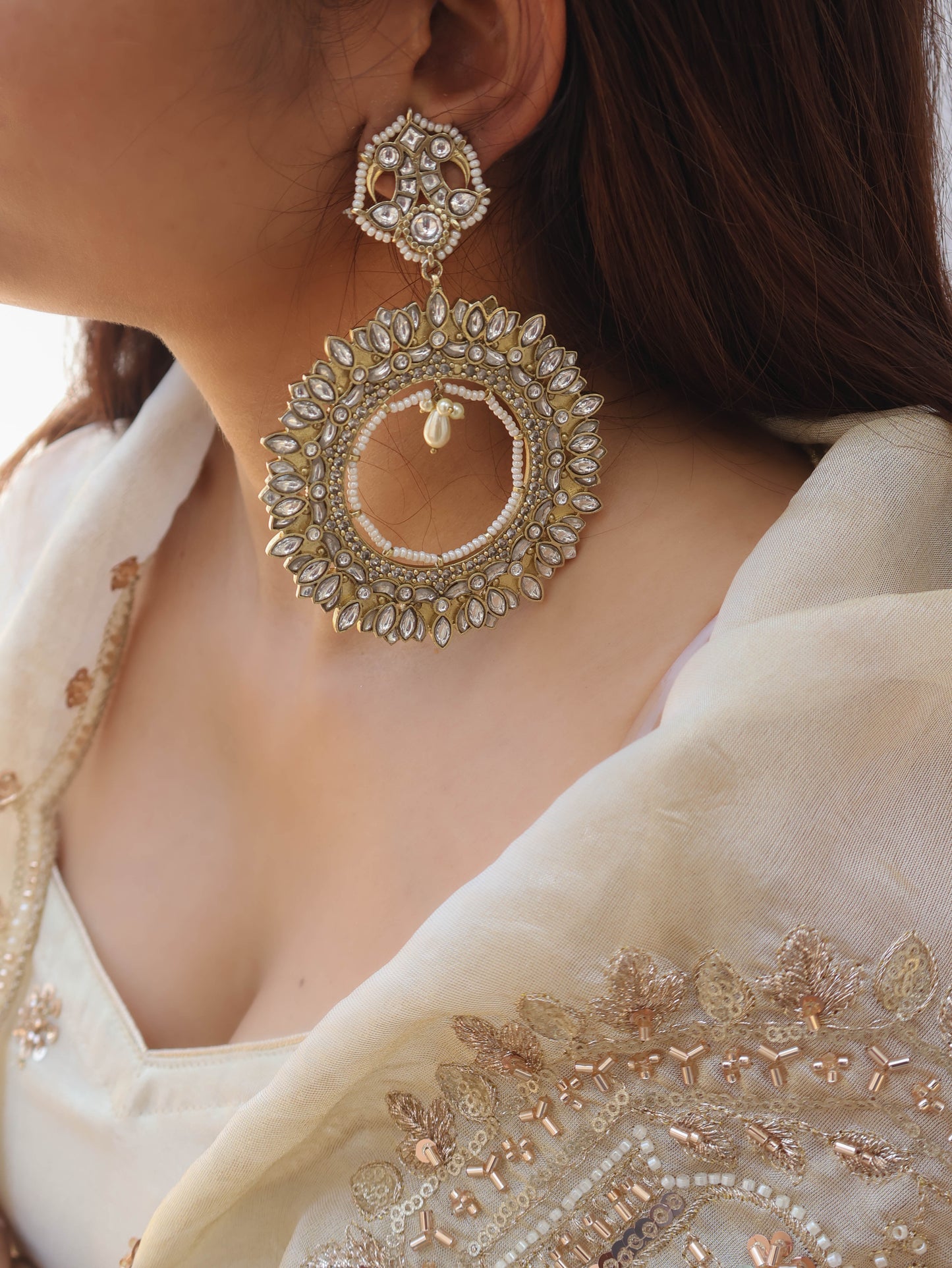 Yerra Kundan Earrings