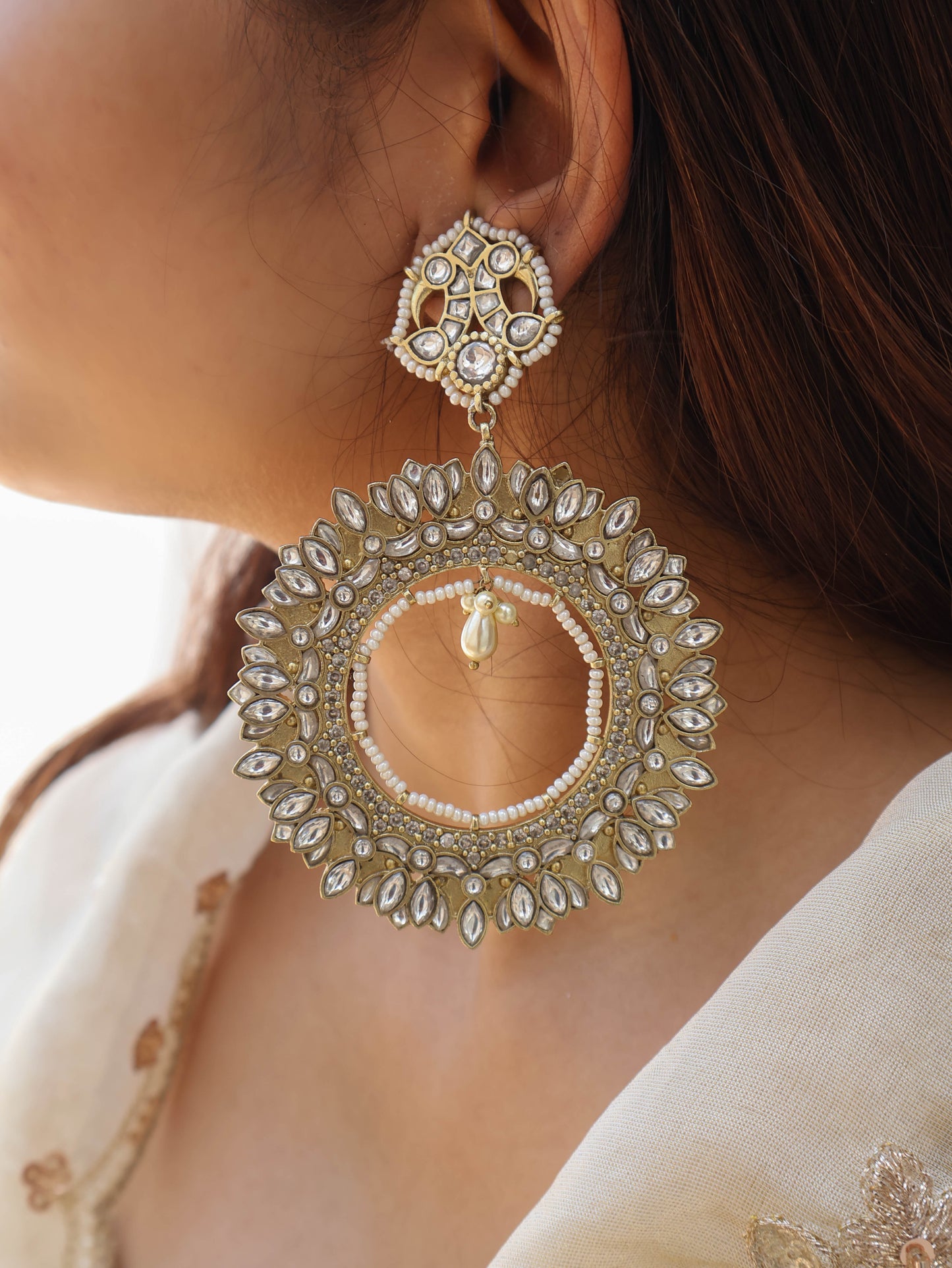 Yerra Kundan Earrings