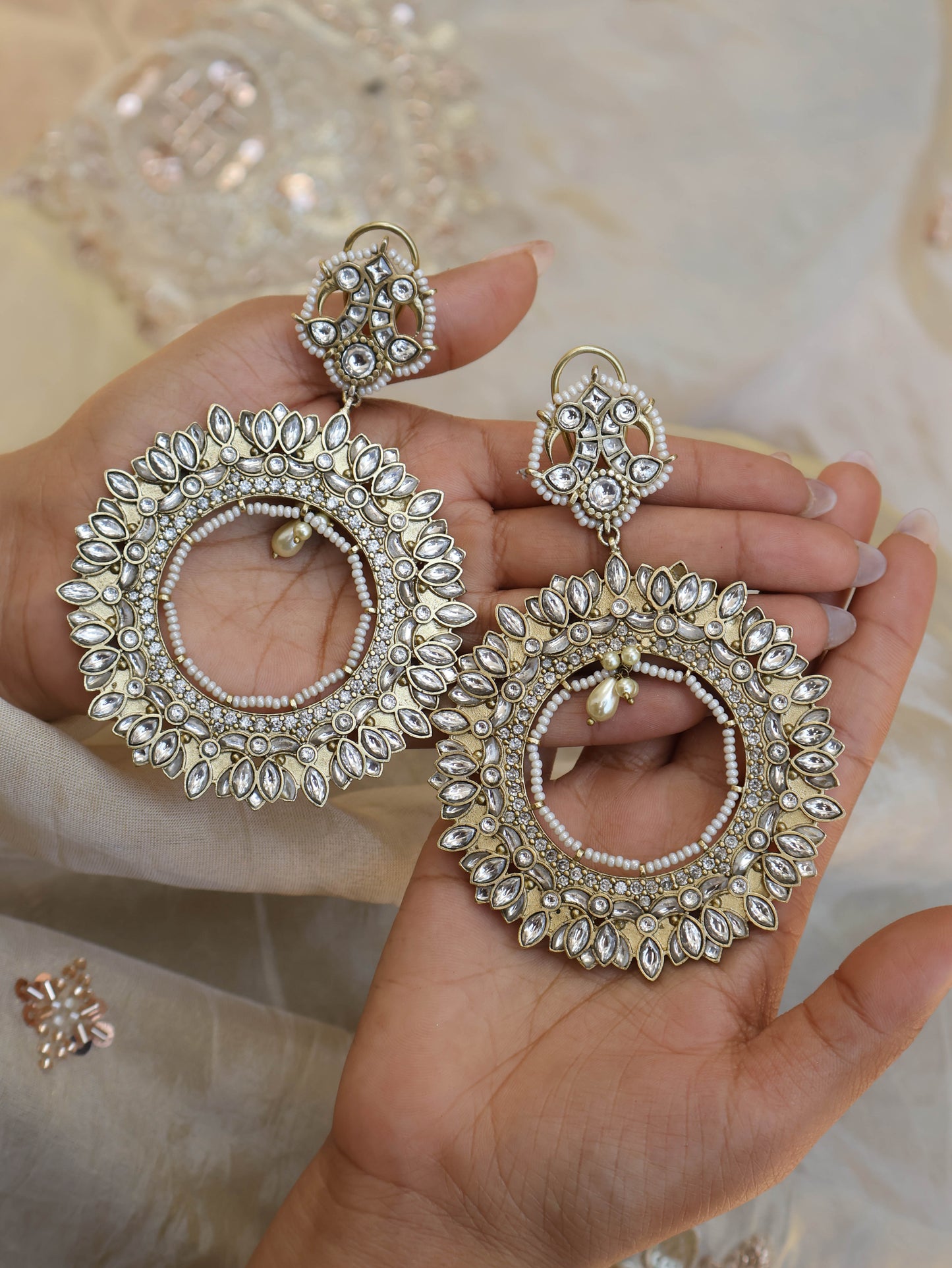 Yerra Kundan Earrings