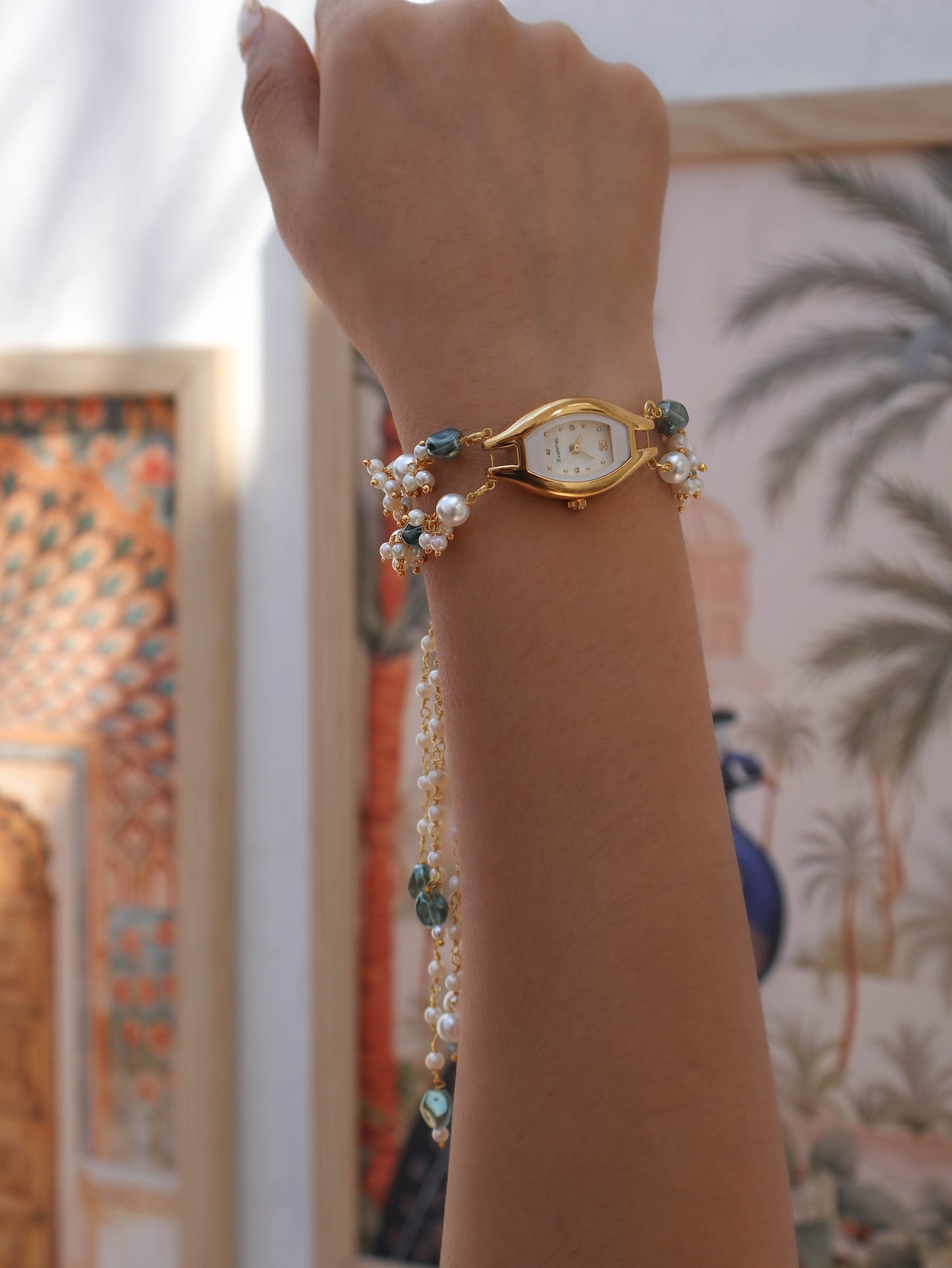 Plush Green Wrist Watch with Detachable Hangings