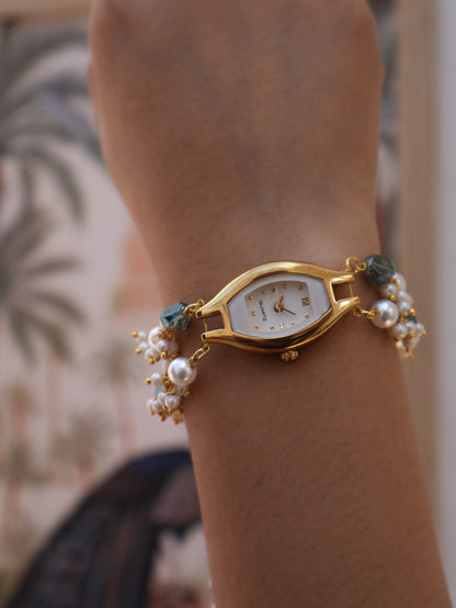 Plush Green Wrist Watch with Detachable Hangings