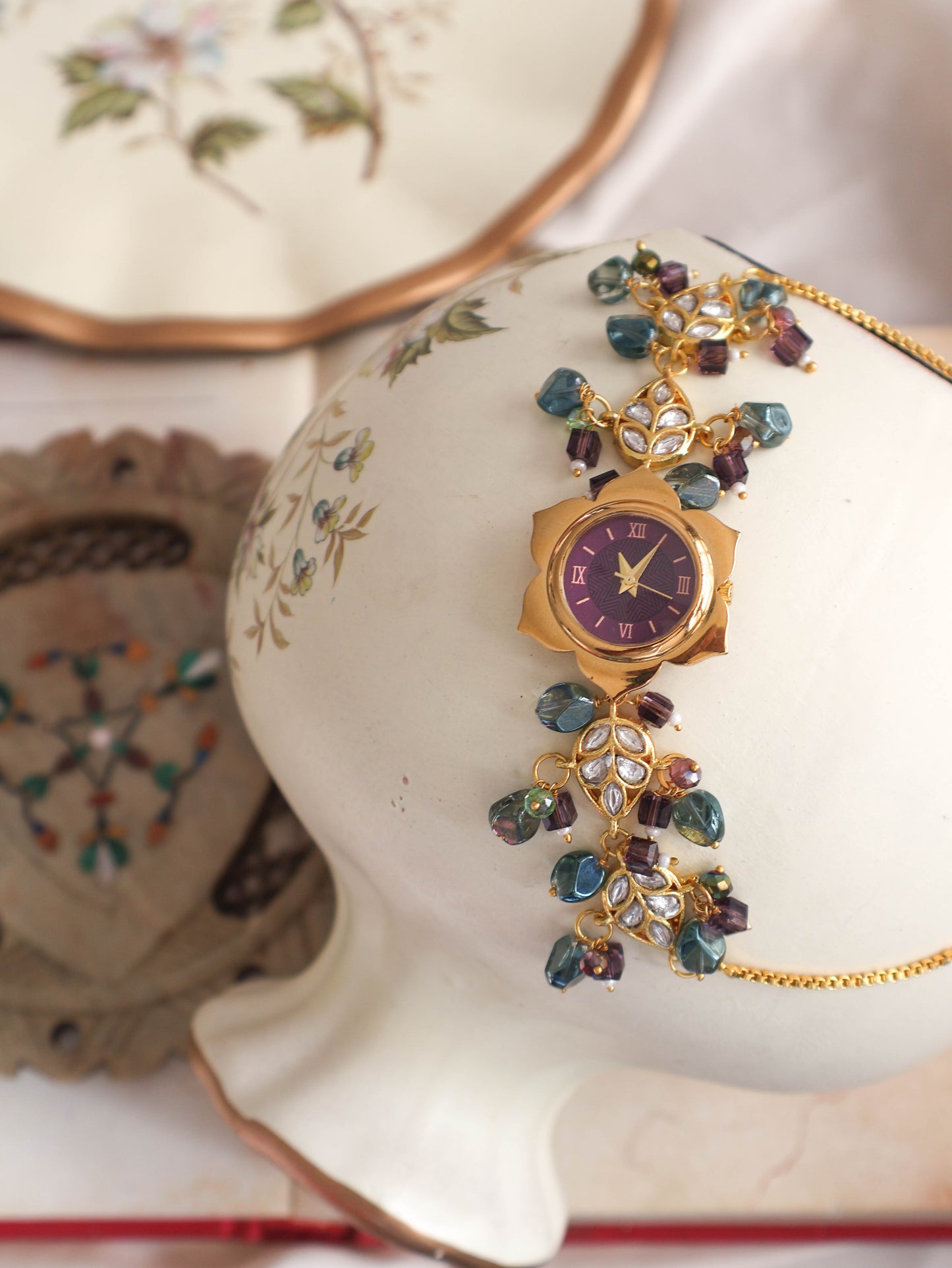 Jane Multicolored Kundan Wrist Watch