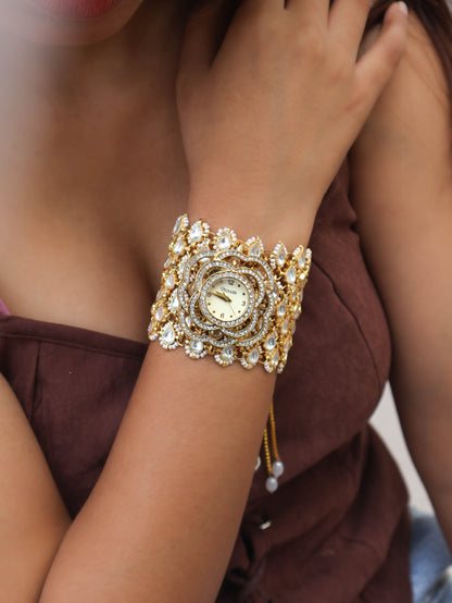 Gulaab Kundan Wrist Watch