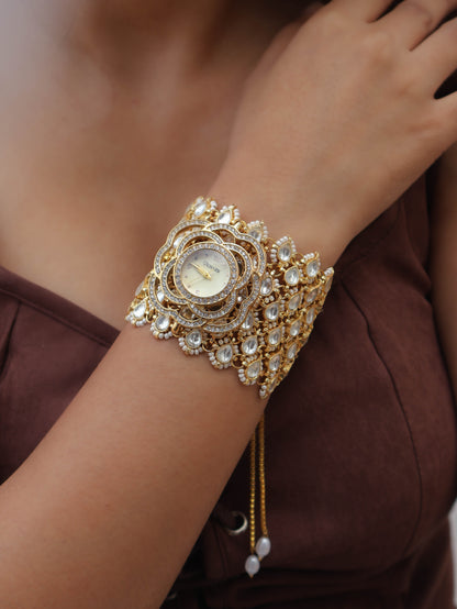 Gulaab Kundan Wrist Watch